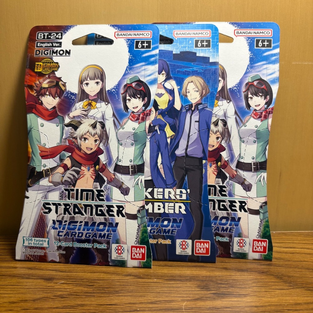 Digimon Card Game 3 Sleeved Booster Packs BT-24 Time Stranger BT-23 Hackers
